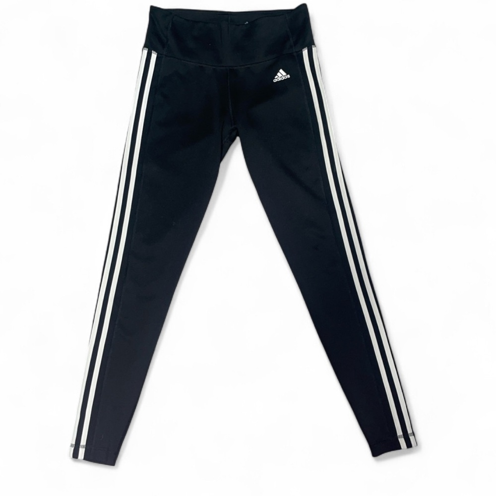 Adidas black & white striped leggings